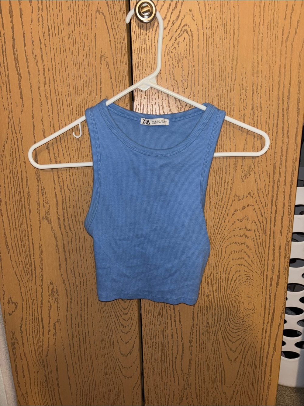 Zara Light Blue Ribbed Tank